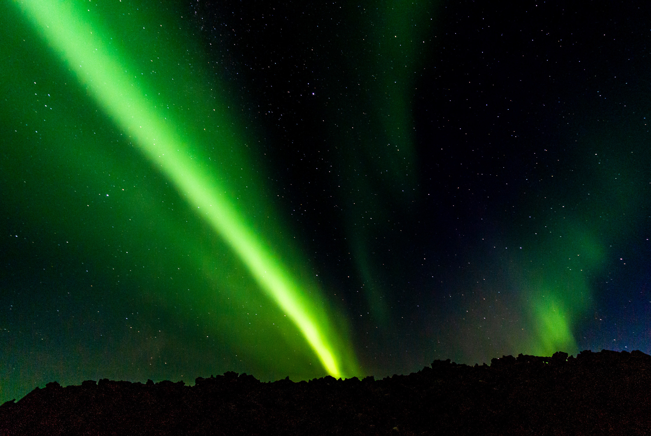 Northern Lights shot using a tripod.